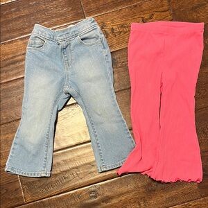 Old Navy Kids Denim and Pink Flare Jeans